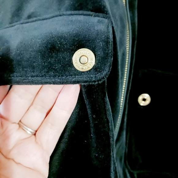 Lauren Ralph Lauren Black Velvet Zip Up Shacket - Picture 5 of 6